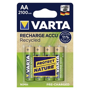 10x4 Varta RECHARGE ACCU Recycled 2100 mAH AA Mignon NiMH