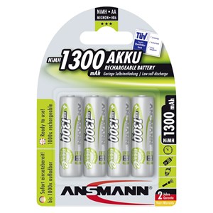 1x4 Ansmann maxE NiMH rech. bat, Mignon AA 1300 mAh