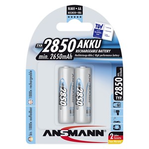 1x2 Ansmann NiMH rech. battery 2850 Mignon AA 2650 mAh