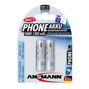 1x2 Ansmann maxE NiMH rech.bat. Mignon AA 1300 mAh DECT PHONE