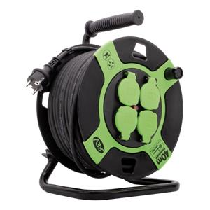 REV Cable Drum Resin 40m IP 44 4-fold black green