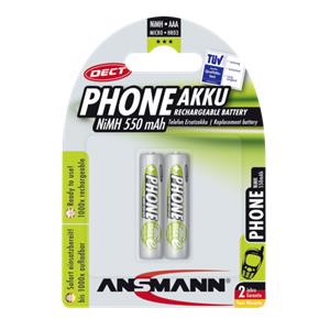 1x2 Ansmann maxE NiMH rech.bat. Micro AAA 550 mAh DECT PHONE