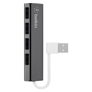 Belkin ultra flat 4-Port Slim Travel-Hub passiv black F4U042BT