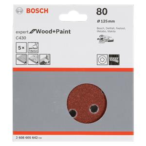 Bosch Sanding Pad C 430 D125MM Wood Grit 80 5 pcs.