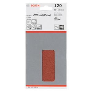 Bosch Sanding Pad C 430 Wood + Lacquer 93x186MM Grit 120 10 pcs