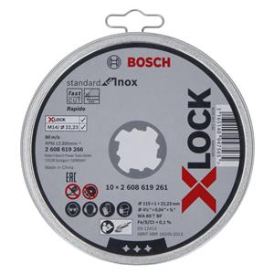 Bosch X-LOCK Cutting Disc Set Inox   10x115x1mm