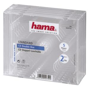 Hama CD-Double-Box     pack of 5 Transparent Jewel-Case     44752