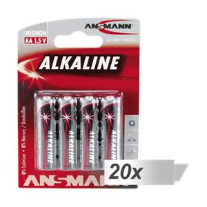 20x4 Ansmann Alkaline Mignon AA LR 6 red-line