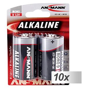 10x2 Ansmann Alkaline Mono D LR 20 red-Line