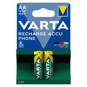 1x2 Varta Professional Accu NiMH 1600 mAh AA Phone Power