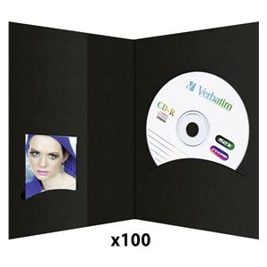 1x100 Daiber Folders with CD archieve, 10x15, black