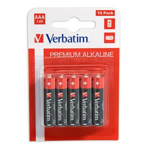 1x10 Verbatim Alkaline battery Micro AAA LR 03 49874