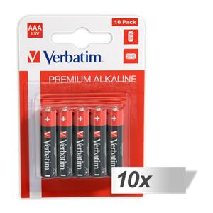 10x10 Verbatim Alkaline battery Micro AAA LR 03 49874