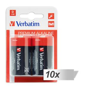 10x2 Verbatim Alkaline battery Mono D LR 20 49923