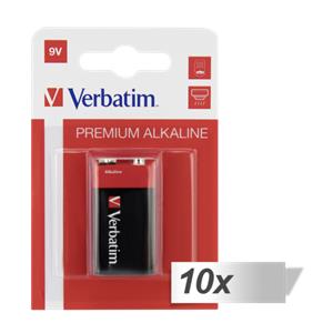 10x1 Verbatim Alkaline battery 9V-Block 6 LR 61 49924