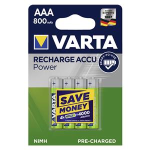 50x4 Varta Rechargeable Accu NiMh 800 mAh Micro