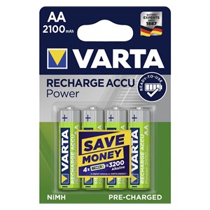 10x4 Varta Rechargeable Accu NiMh 2100 mAh Mignon