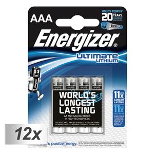 12x4 ENERGIZER Ultimate Lithium Micro AAA LR 03 1,5V
