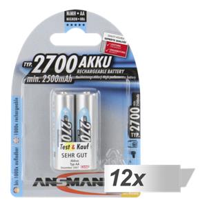 12x2 Ansmann bat. 2700 Mignon AA 2500 mAh