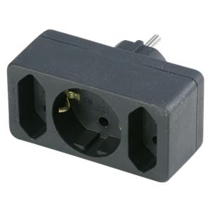 REV transition plug 2-fold + 1 Safety contact black