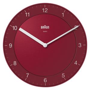 Braun BC 06 R Quartz wall clock analog red