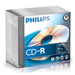 1x10 Philips CD-R 80Min 700MB 52x SL
