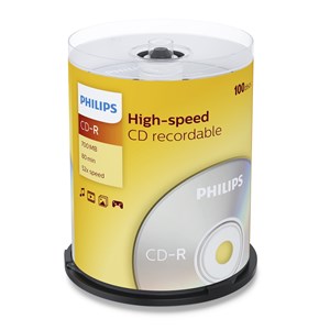 1x100 Philips CD-R 80Min 700MB 52x SP