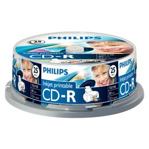 1x25 Philips CD-R 80Min 700MB 52x IW SP