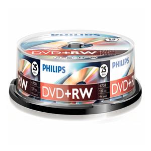 1x25 Philips DVD+RW 4,7GB 4x SP
