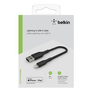 Belkin Lightning Cable 15cm, coated, mfi cert., black
