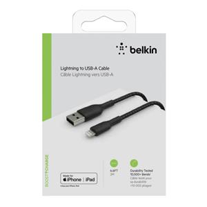 Belkin Lightning Cable 2m, coated, mfi cert, black