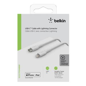 Belkin Lightning/USB-C Cable 1m PVC, mfi certified, white