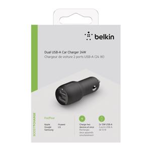 Belkin USB-A Car Charger 24W black CCB001btBK