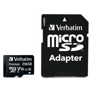 Verbatim microSDXC 256GB Class 10 UHS-I incl Adapter