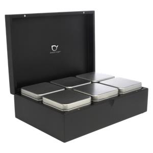 Bredemeijer Teabox black with 9 Tea cans 184009