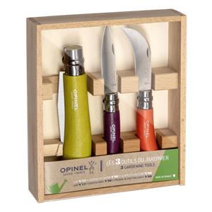 Opinel Coloured Gardener Box 3 Gardening Tools