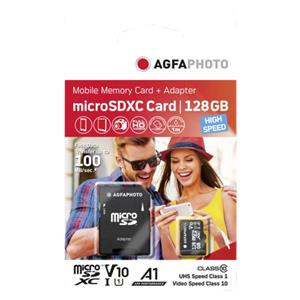 AgfaPhoto MicroSDXC UHS-I 128GB High Speed Class 10 U1 V10