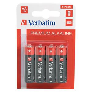 1x8 Verbatim Alkaline Batterie Mignon AA LR6 49503