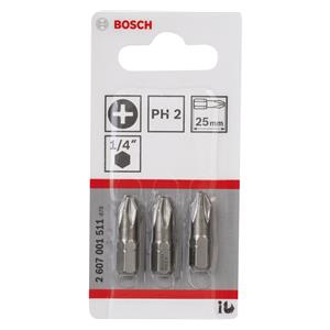 Bosch 3pcs PH Screwdriver Bit PH2 XH 25mm