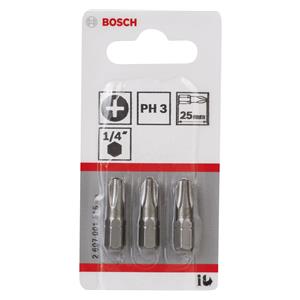 Bosch 3pcs PH Screwdriver Bit PH3 XH 25mm