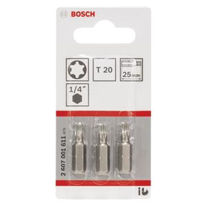 Bosch 3pcs. Screwdriver Bits T20 XH 25mm