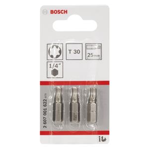 Bosch 3pcs. Screwdriver Bits T30 XH 25mm