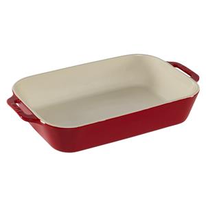 Staub Oval Dish Ceramic, Cherry Red, 34x24cm