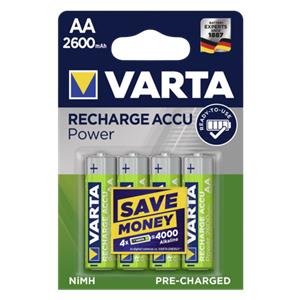 1x4 Varta Rechargeable Accu AA NiMH 2600 mAh Mignon - Punjive baterije