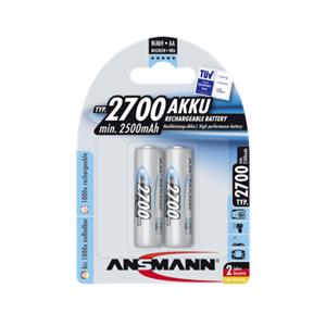 1x2 Ansmann rech. battery 2700 Mignon AA 2500 mAh