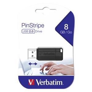 Verbatim Store n Go 8GB Pinstripe USB 2.0 black • ISPORUKA ODMAH