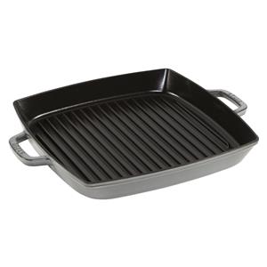 Staub grill pan induction squared 33cm Graphite Grey