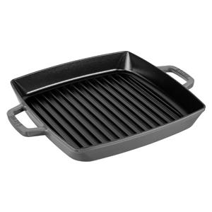 Staub grill pan induction squared 28cm Graphite Grey
