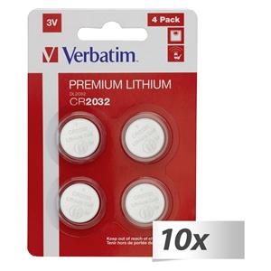 10x4 Verbatim CR 2032 Lithium battery 49533