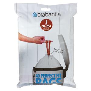 Brabantia PerfectFit Bin Liner Type J 20-25 L, 40 Bags